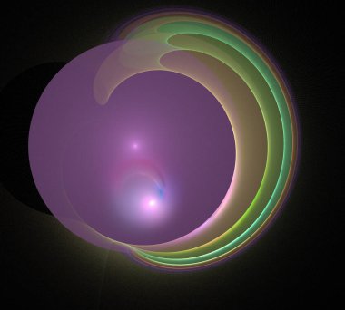 Siyah Renk Üzerine Bir Dijital Fraktal Resmi