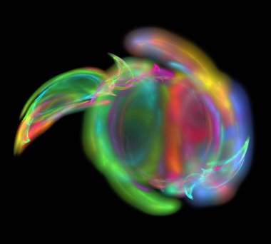 Siyah Renk Üzerine Bir Dijital Fraktal Resmi