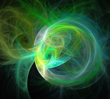 Siyah Renk Üzerine Bir Dijital Fraktal Resmi