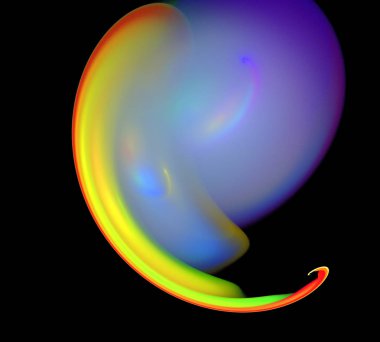 Siyah Renk Üzerine Bir Dijital Fraktal Resmi