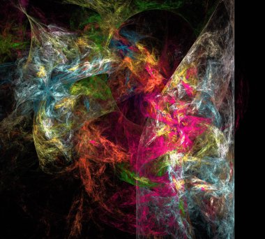 Siyah Renk Üzerine Bir Dijital Fraktal Resmi