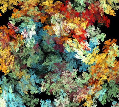 Siyah Renk Üzerine Bir Dijital Fraktal Resmi