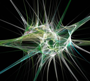 Siyah Renk Üzerine Bir Dijital Fraktal Resmi