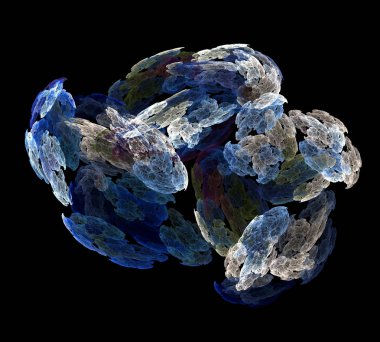 Siyah Renk Üzerine Bir Dijital Fraktal Resmi