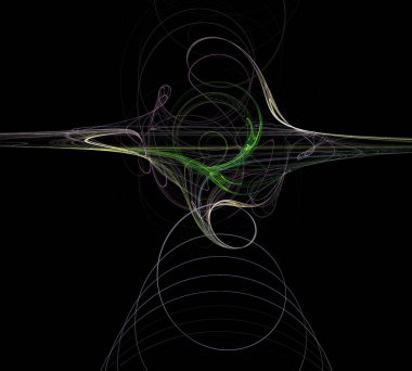 Siyah Renk Üzerine Bir Dijital Fraktal Resmi