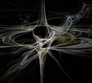 Siyah Renk Üzerine Bir Dijital Fraktal Resmi