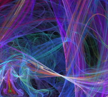 Siyah Renk Üzerine Bir Dijital Fraktal Resmi