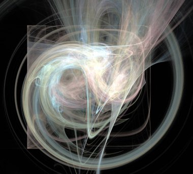 Siyah Renk Üzerine Bir Dijital Fraktal Resmi