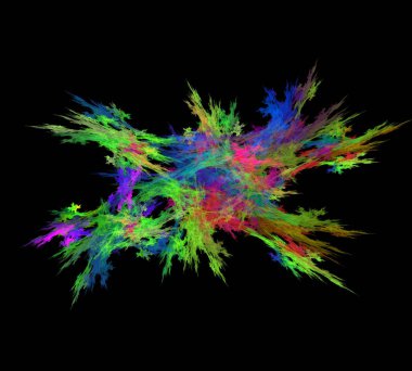 Siyah Renk Üzerine Bir Dijital Fraktal Resmi