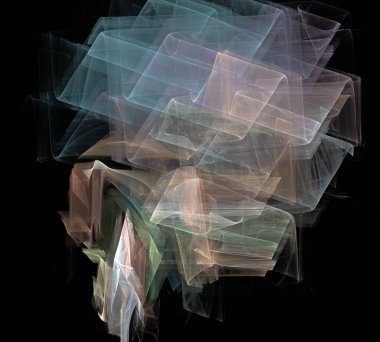 Siyah Renk Üzerine Bir Dijital Fraktal Resmi