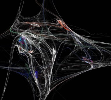 Siyah Renk Üzerine Bir Dijital Fraktal Resmi