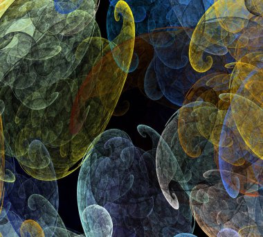 Siyah Renk Üzerine Bir Dijital Fraktal Resmi