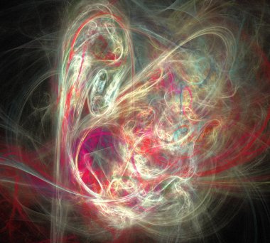 Siyah Renk Üzerine Bir Dijital Fraktal Resmi