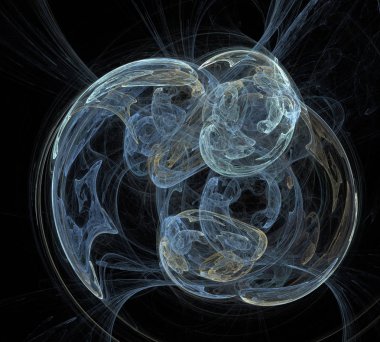 Siyah Renk Üzerine Bir Dijital Fraktal Resmi