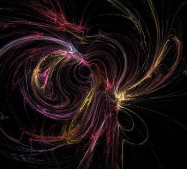 Siyah Renk Üzerine Bir Dijital Fraktal Resmi