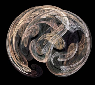 Siyah Renk Üzerine Bir Dijital Fraktal Resmi