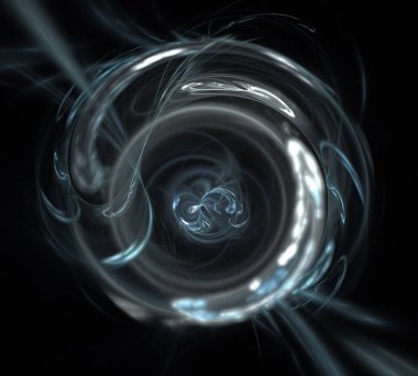 Siyah Renk Üzerine Bir Dijital Fraktal Resmi