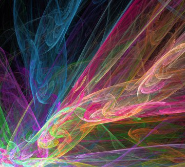 Siyah Renk Üzerine Bir Dijital Fraktal Resmi