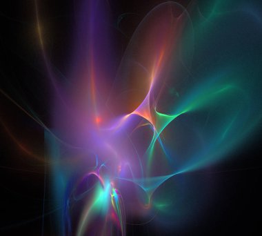 Siyah Renk Üzerine Bir Dijital Fraktal Resmi