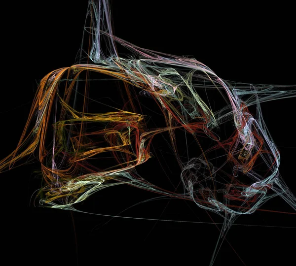 Siyah Renk Üzerine Bir Dijital Fraktal Resmi