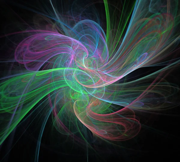 Siyah Renk Üzerine Bir Dijital Fraktal Resmi