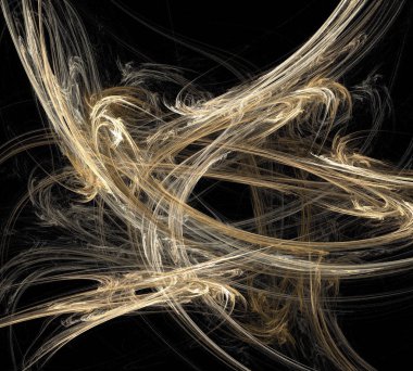 Siyah Renk Üzerine Bir Dijital Fraktal Resmi