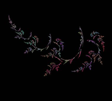 Siyah Renk Üzerine Bir Dijital Fraktal Resmi