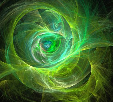 Siyah Renk Üzerine Bir Dijital Fraktal Resmi