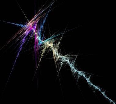 Siyah Renk Üzerine Bir Dijital Fraktal Resmi