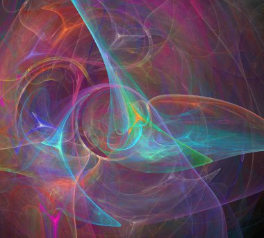 Siyah Renk Üzerine Bir Dijital Fraktal Resmi