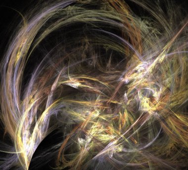 Siyah Renk Üzerine Bir Dijital Fraktal Resmi