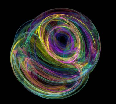 Siyah Renk Üzerine Bir Dijital Fraktal Resmi