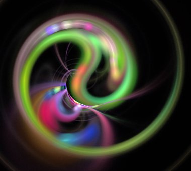 Siyah Renk Üzerine Bir Dijital Fraktal Resmi