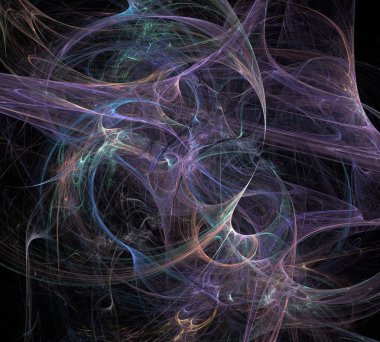 Siyah Renk Üzerine Bir Dijital Fraktal Resmi