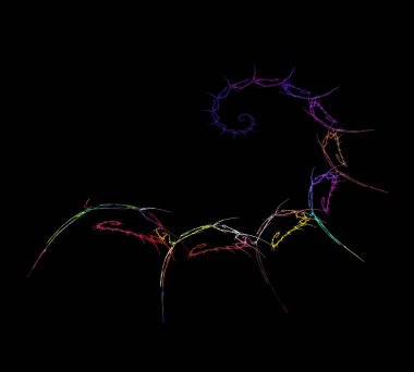 Siyah Renk Üzerine Bir Dijital Fraktal Resmi
