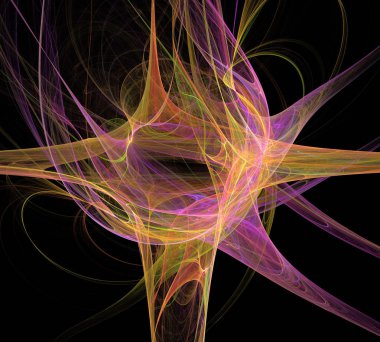 Siyah Renk Üzerine Bir Dijital Fraktal Resmi