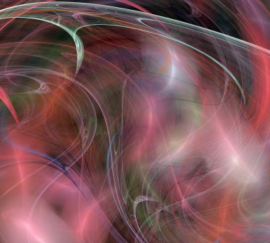 Siyah Renk Üzerine Bir Dijital Fraktal Resmi