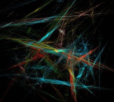 Siyah Renk Üzerine Bir Dijital Fraktal Resmi