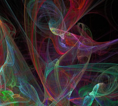 Siyah Renk Üzerine Bir Dijital Fraktal Resmi