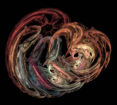 Siyah Renk Üzerine Bir Dijital Fraktal Resmi