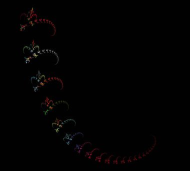 Siyah Renk Üzerine Bir Dijital Fraktal Resmi