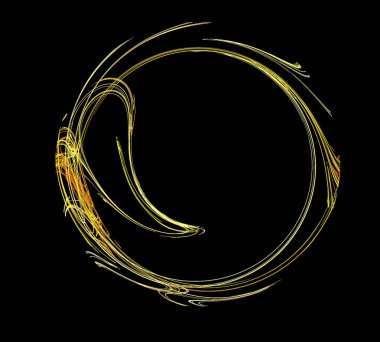 Siyah Renk Üzerine Bir Dijital Fraktal Resmi