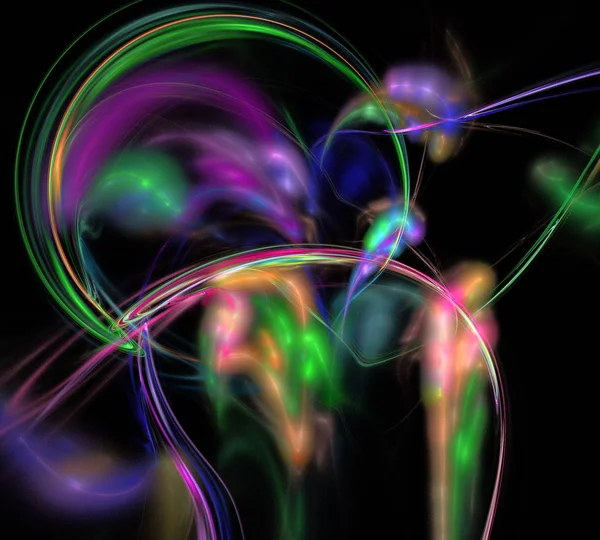 Siyah Renk Üzerine Bir Dijital Fraktal Resmi