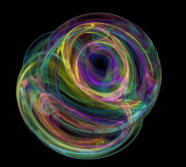 Siyah Renk Üzerine Bir Dijital Fraktal Resmi