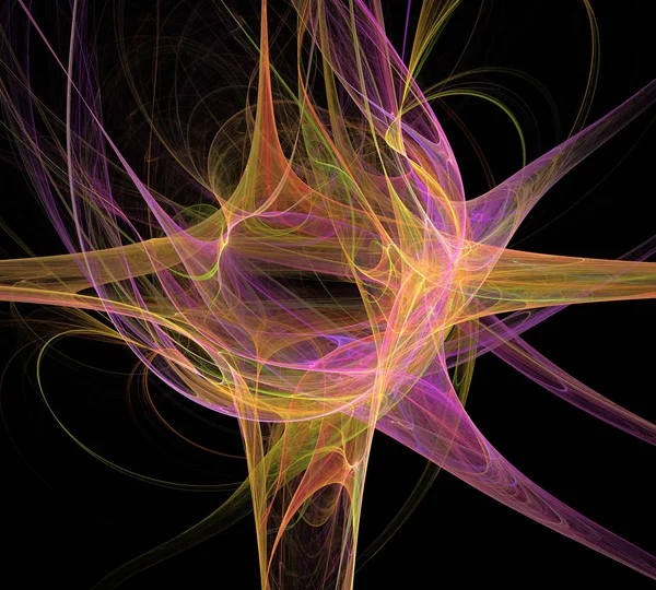 Siyah Renk Üzerine Bir Dijital Fraktal Resmi