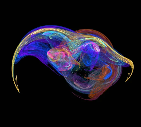 Siyah Renk Üzerine Bir Dijital Fraktal Resmi