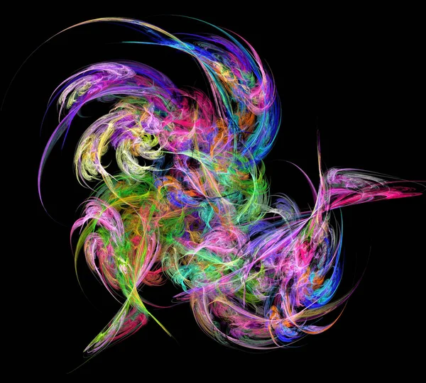 Siyah Renk Üzerine Bir Dijital Fraktal Resmi