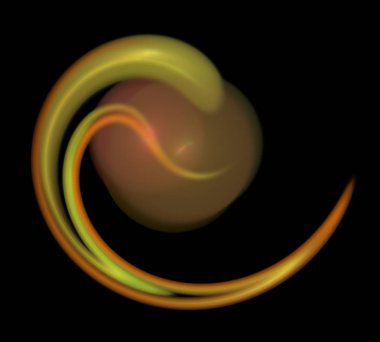 Siyah Renk Üzerine Bir Dijital Fraktal Resmi