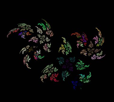 Siyah Renk Üzerine Bir Dijital Fraktal Resmi