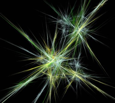 Siyah Renk Üzerine Bir Dijital Fraktal Resmi